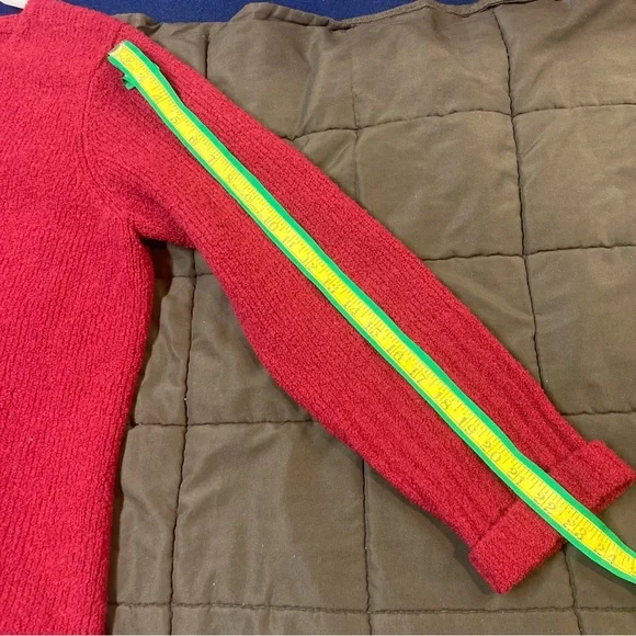 Eileen Fisher Rich Red Wool Blend V-Neck Sweater XL minor spots at cuff - Picture 14 of 14